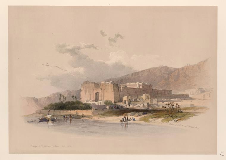 Art Print : Temple of Kalabshee [Kalabsha, Kalabishah], Nubia. Nov. 1838, 1787 - Vintage Wall Art