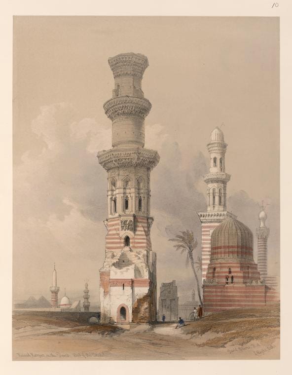 Art Print : Ruined mosques in The Desert, west of The Citadel, 1787 - Vintage Wall Art