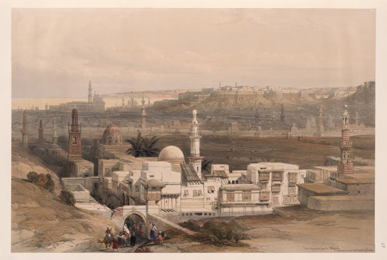 Art Print : Cairo, from The gate of Citzenib, Looking Towards The Desert of Suez, 1787 - Vintage Wall Art
