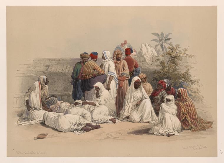 Art Print : in The Slave Market at Cairo, 1787 - Vintage Wall Art