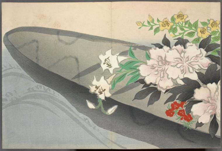 Art Print : Flower Boat, 1866 - Vintage Wall Art