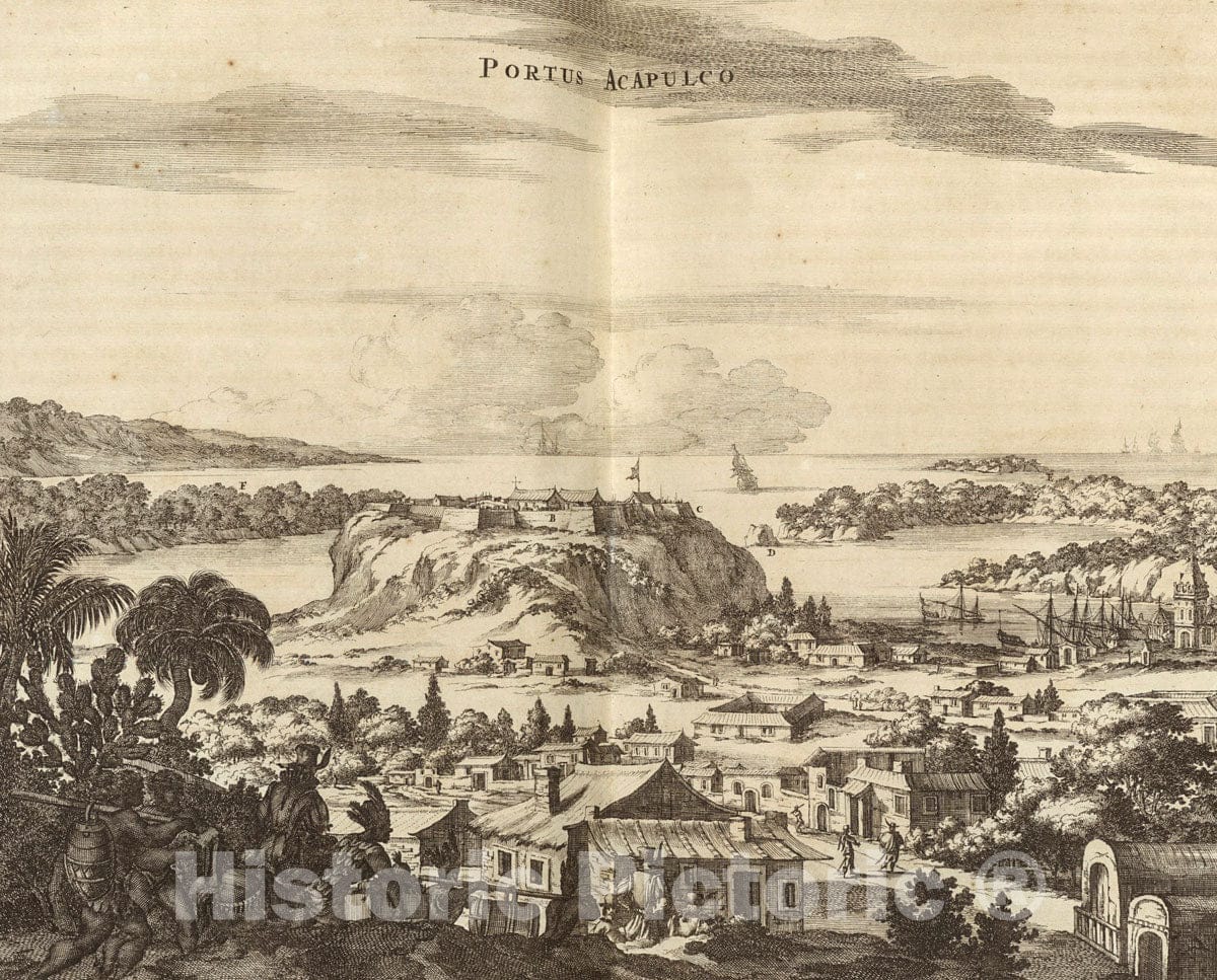 Art Print : 1671, Portus Acapulco - Vintage Wall Art