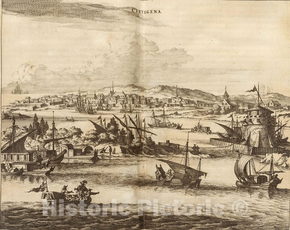 Art Print : 1671, Cartagena - Vintage Wall Art