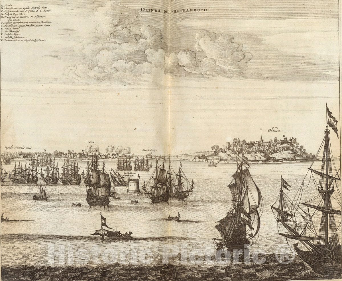 Art Print : 1671, Olinda De Phernambuco - Vintage Wall Art