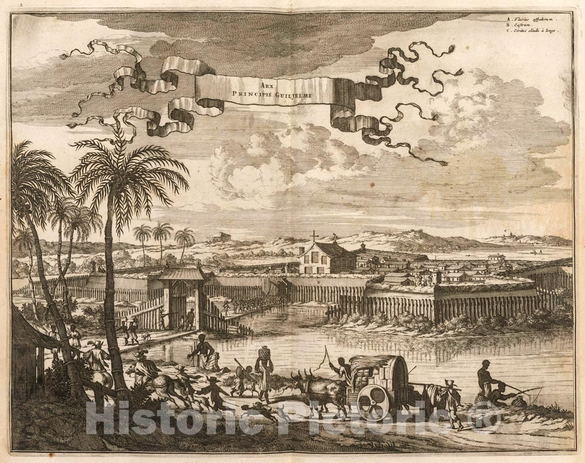 Art Print : 1671, Arx Principis Guiljelmi - Vintage Wall Art