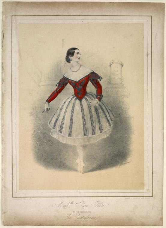 Art Print : Madlle. Flora Fabri in The Popular pas La Castigliana, 184 - Vintage Wall Art