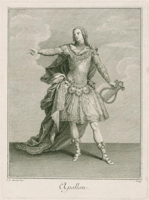 Art Print : Apollon. J. B. Martin inv. sculp, 176 - Vintage Wall Art