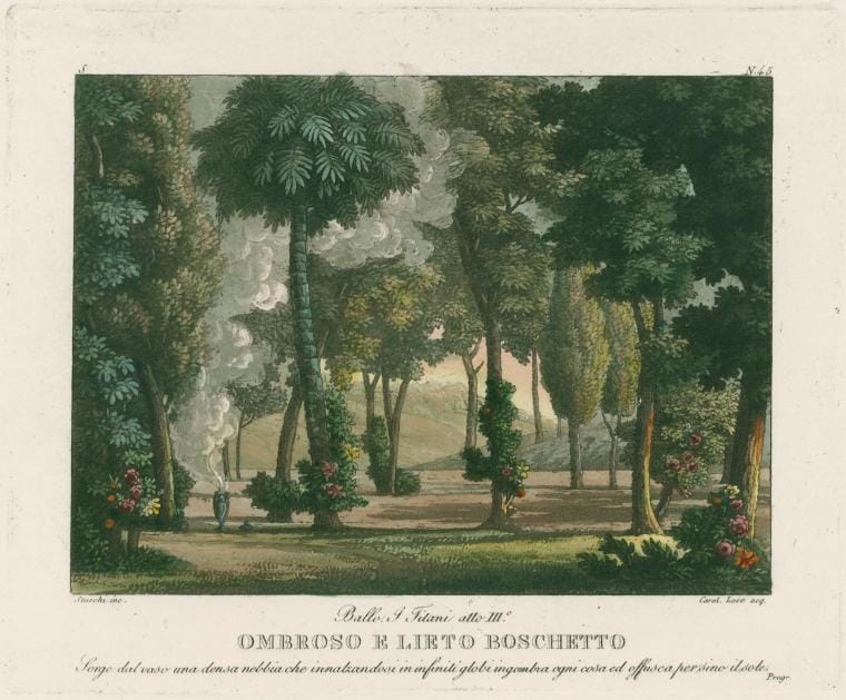 Art Print : Ballo I Titani, atto III. Ombroso e lieto boschetto, 1819 - Vintage Wall Art