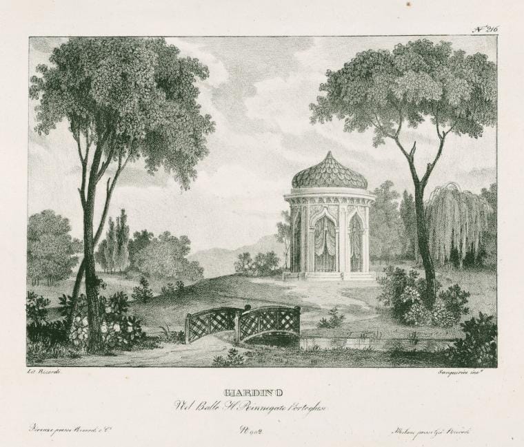 Art Print : Giardino nel ballo Il Rinnegato portoghese. Lit. Ricordi. Sanquirico inv, 182 - Vintage Wall Art
