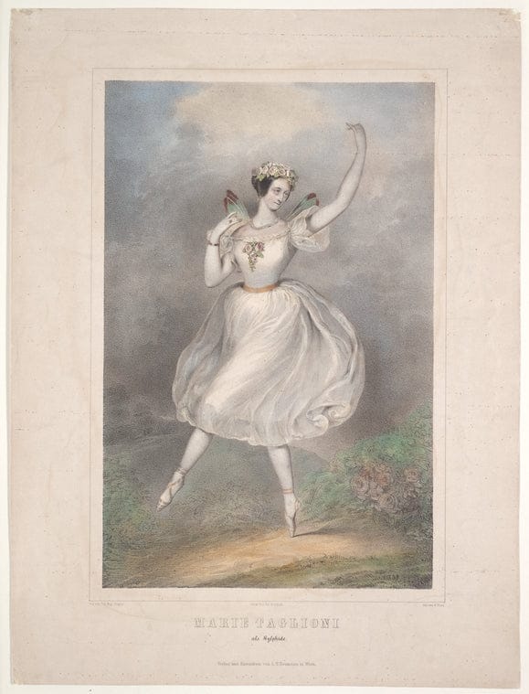 Art Print : Marie Taglioni ALS Sylphide, 1839 - Vintage Wall Art