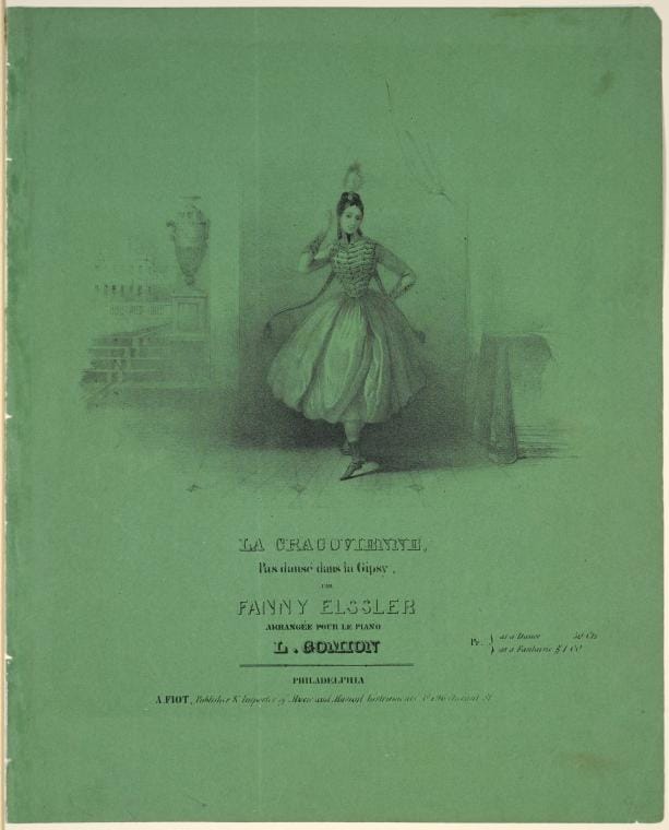 Art Print : La Cracovienne, pas Danse Dans La Gypsy, par Fanny Elssler. Arrangee Pour le Piano L. Gomion, 184 - Vintage Wall Art