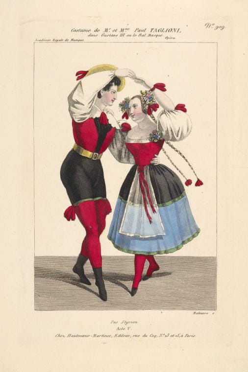 Art Print : Costume de Melle. Marquet, en Sultane, Dans La peri, Ballet, Academie Royale de Musique, 1843 - Vintage Wall Art