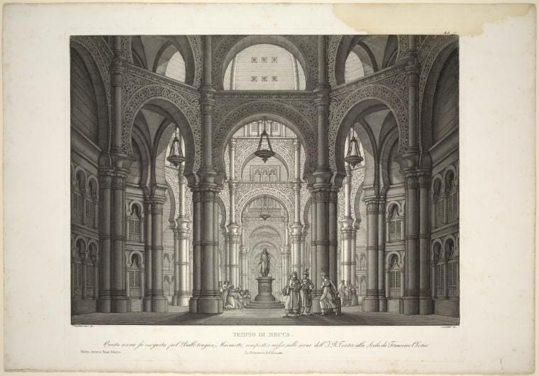 Art Print : Tempio di Mecca. Questa Scena fu eseguita pel ballo tragico, 1822 - Vintage Wall Art