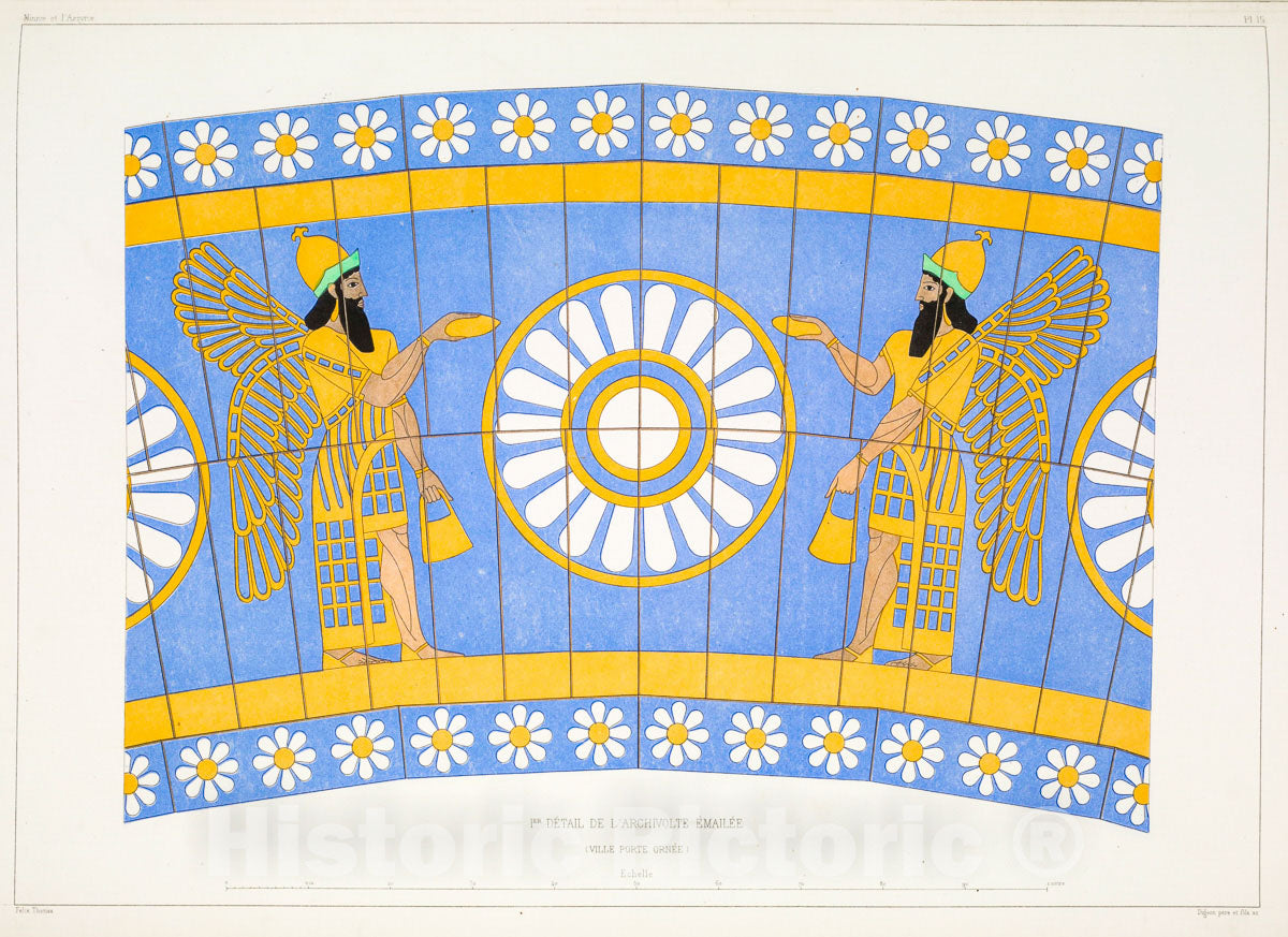 Art Print : 1867, Premier Detail de l'archivolte emaillee, (Ville Porte ornee). - Vintage Wall Art