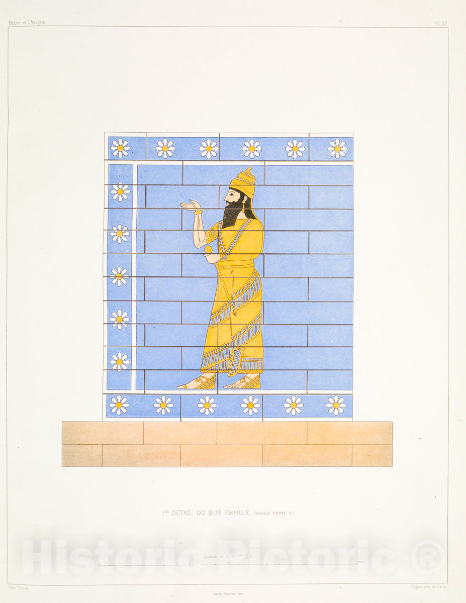 Art Print : 1867, 1-er Detail du mur emaille. (Harem Porte Z.) - Vintage Wall Art