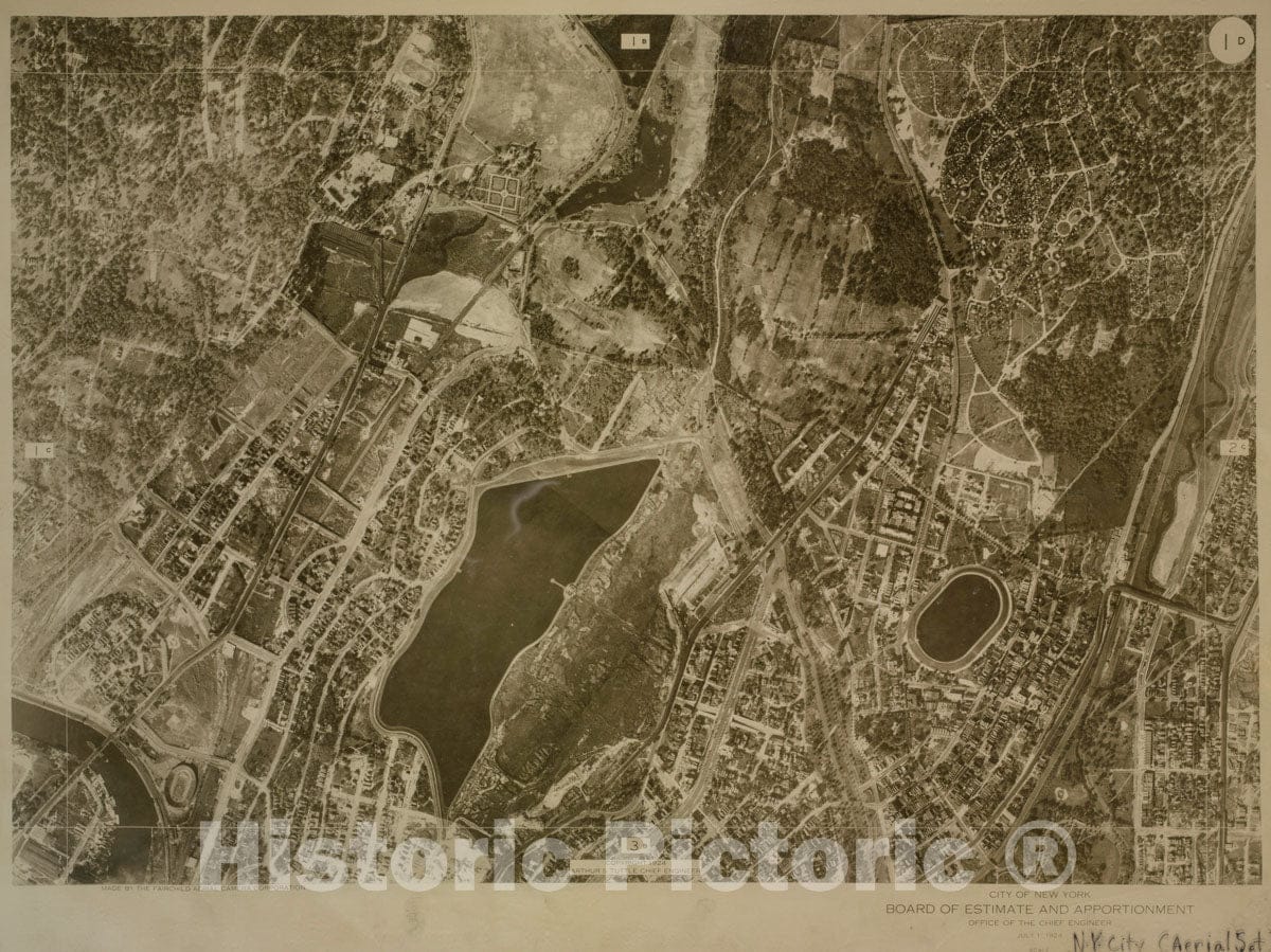 Art Print : 1924, 1D - N.Y. City (Aerial Set). - Vintage Wall Art