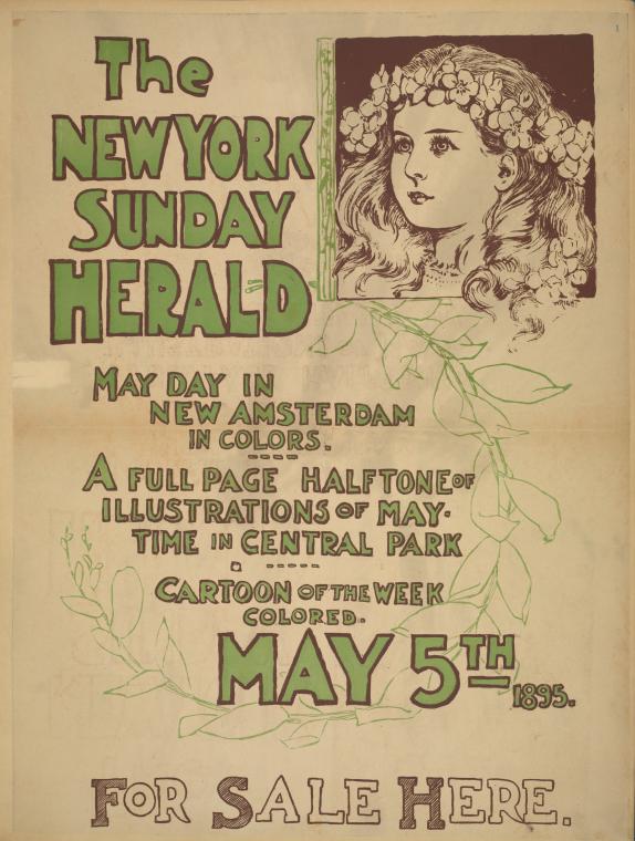 Art Print : The New York Sunday Herald. May Day [.] May 5th 1895, 1895 - Vintage Wall Art