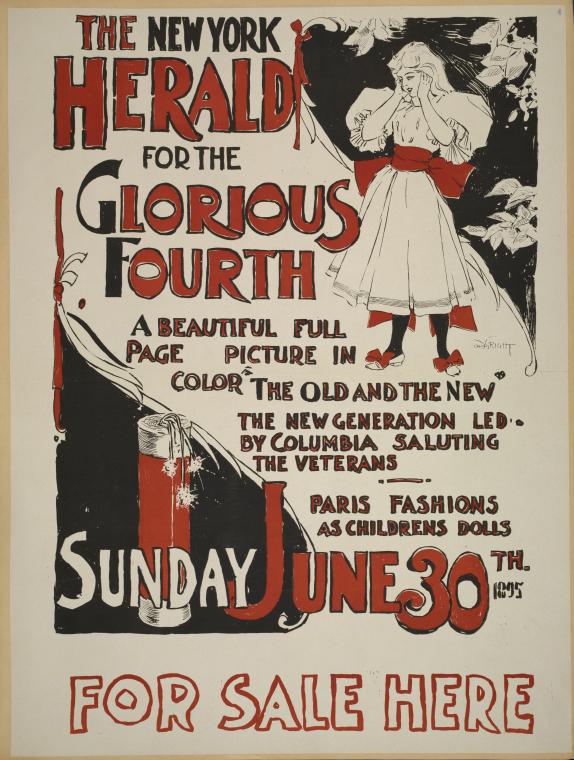 Art Print : The New York Sunday Herald for The Glorious Fourth. Sunday June 30th 1895, 1895 - Vintage Wall Art