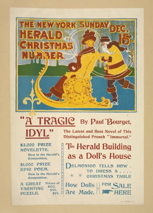 Art Print : The New York Sunday Herald Christmas Number, 1895 - Vintage Wall Art