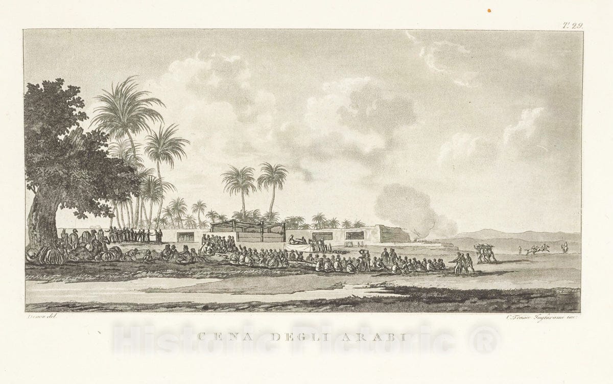 Art Print : 1835, Cena Degli arabi. - Vintage Wall Art