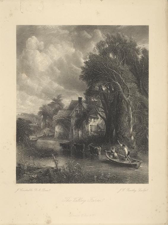 Art Print : The Valley Farm, 1809 - Vintage Wall Art