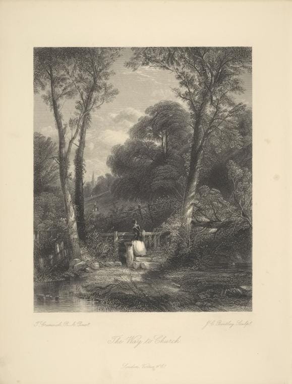 Art Print : The Way to Church, 1809 - Vintage Wall Art