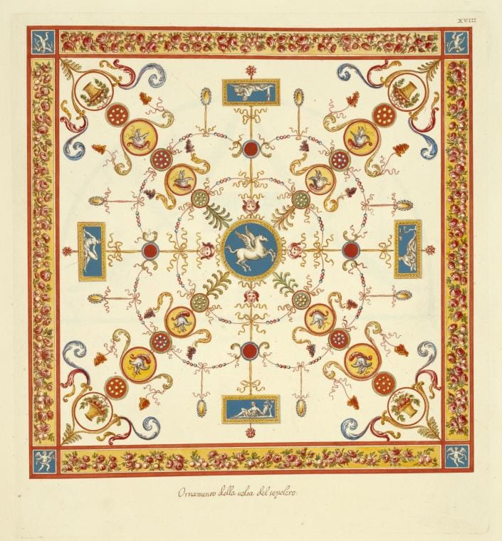Art Print : Oranmento Della Volta del sepolcro, 1694 - Vintage Wall Art