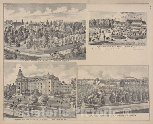 Art Print : 1880, Windemere, Residence of R. M. Choaye, Abbott Road, Buffalo, N.Y - Vintage Wall Art