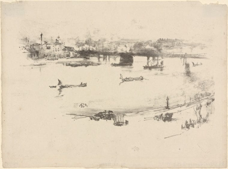 Art Print : Charing Cross Railway Bridge, 1834 - Vintage Wall Art
