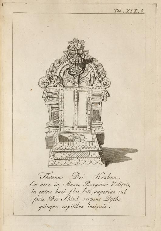 Art Print : Tab. 19b. Thronus Dei Krshna, 1748 - Vintage Wall Art