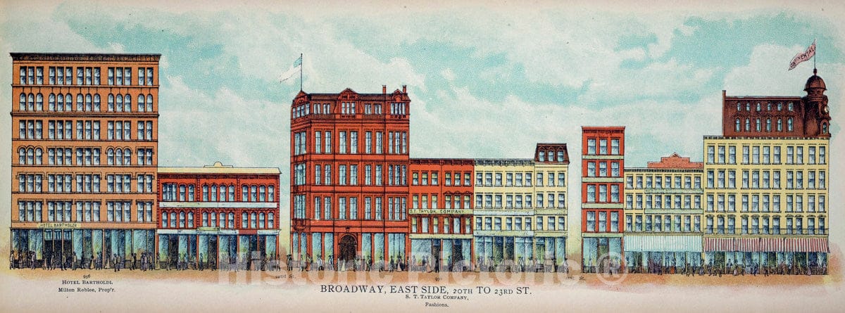 Art Print : 1899, Broadway, East Side. 20th to 23rd St. - Vintage Wall Art