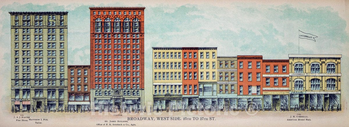 Art Print : 1899, Broadway, West Side. 25th to 27th St. - Vintage Wall Art