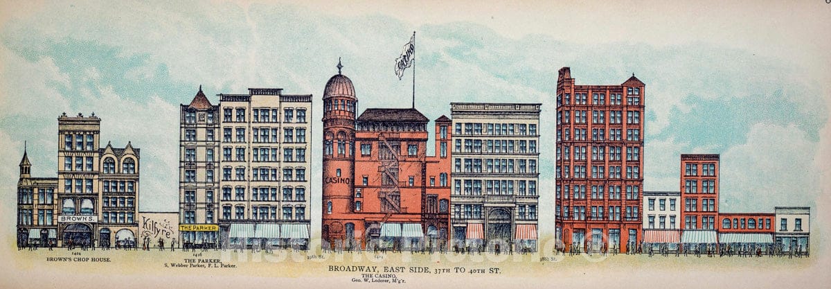 Art Print : 1899, Broadway, East Side. 37th to 40th St. - Vintage Wall Art