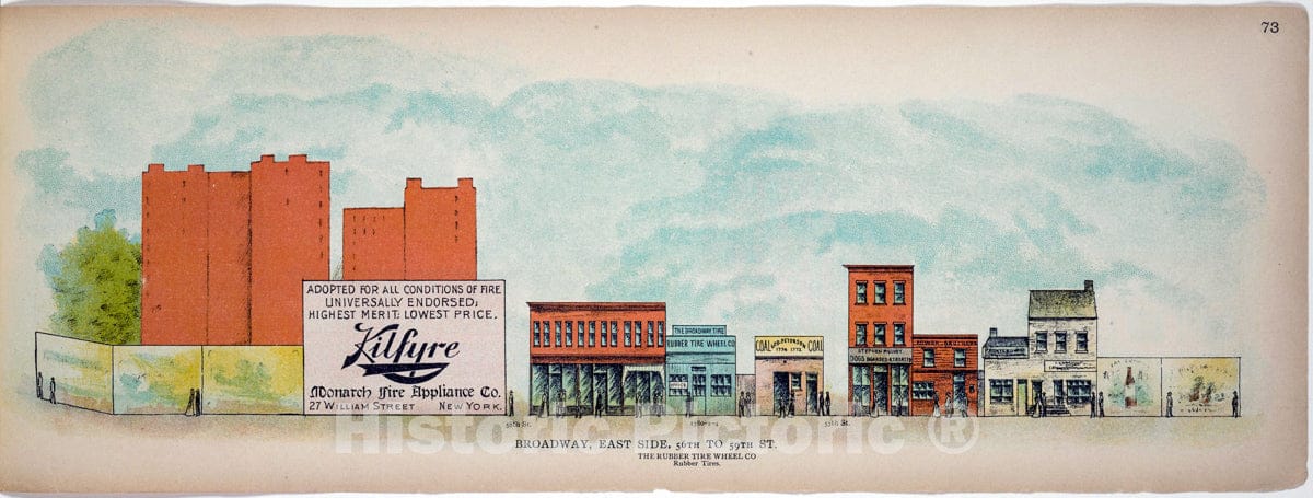 Art Print : 1899, Broadway, East Side. 56th to 59th St. - Vintage Wall Art