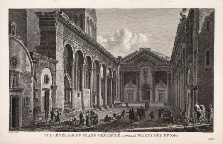 Art Print : Vue Generale du Grand Vestibule, appelle Piazza Del Duomo, 1802 - Vintage Wall Art