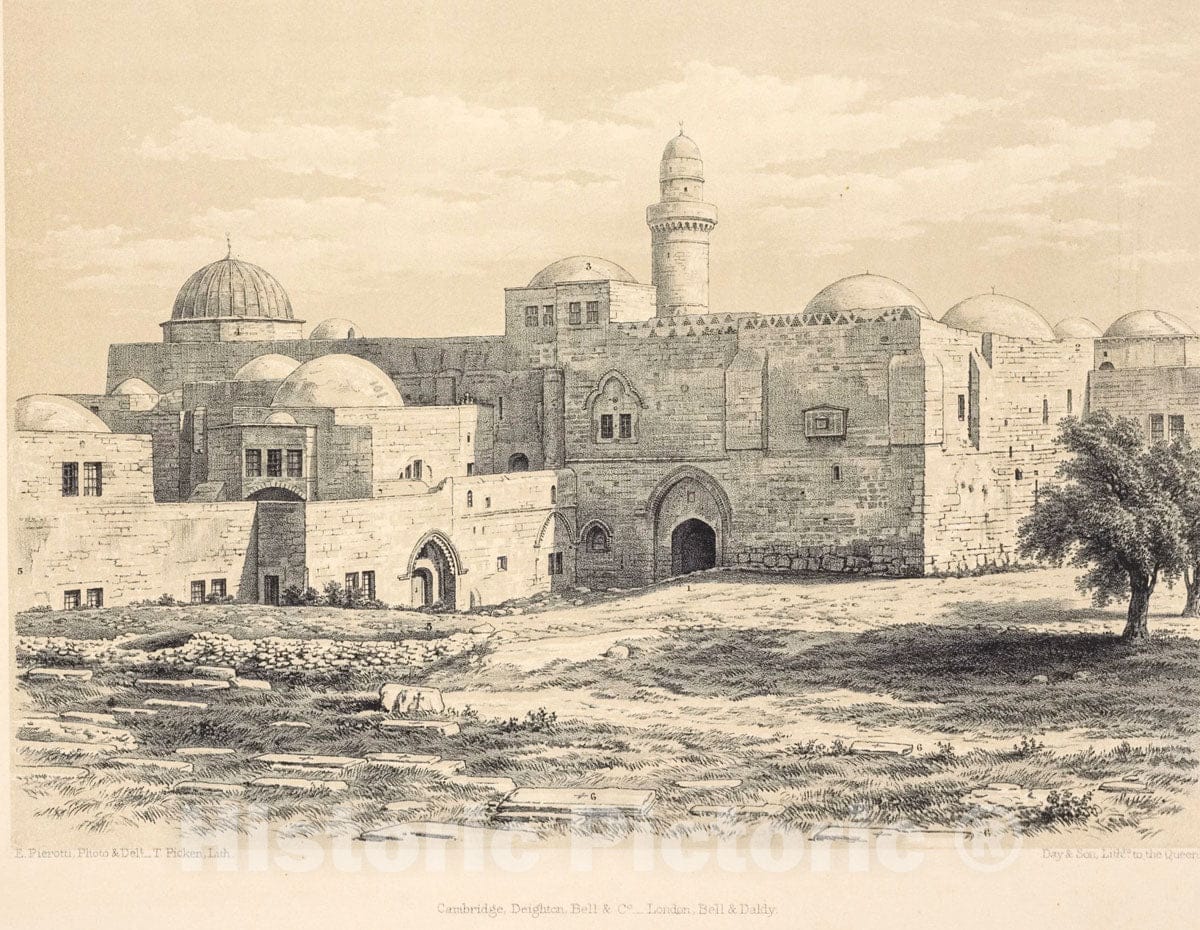 Art Print : 1864, View of The Coenaculum, and of The so-Called Tomb of David. - Vintage Wall Art