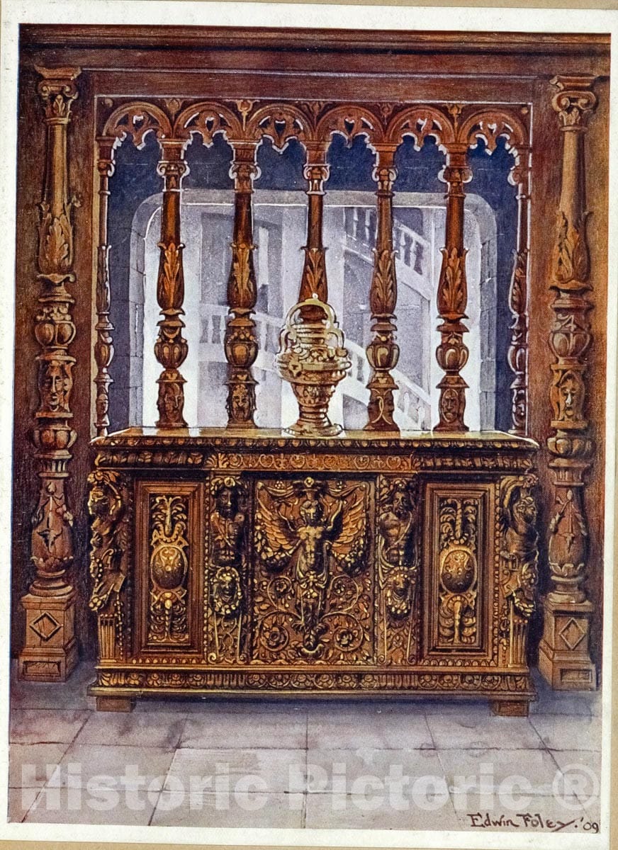 Art Print : 1910, Henri Deux Carved Coffer, or bahut, ca. 1555. Donation Sauvageot - Vintage Wall Art