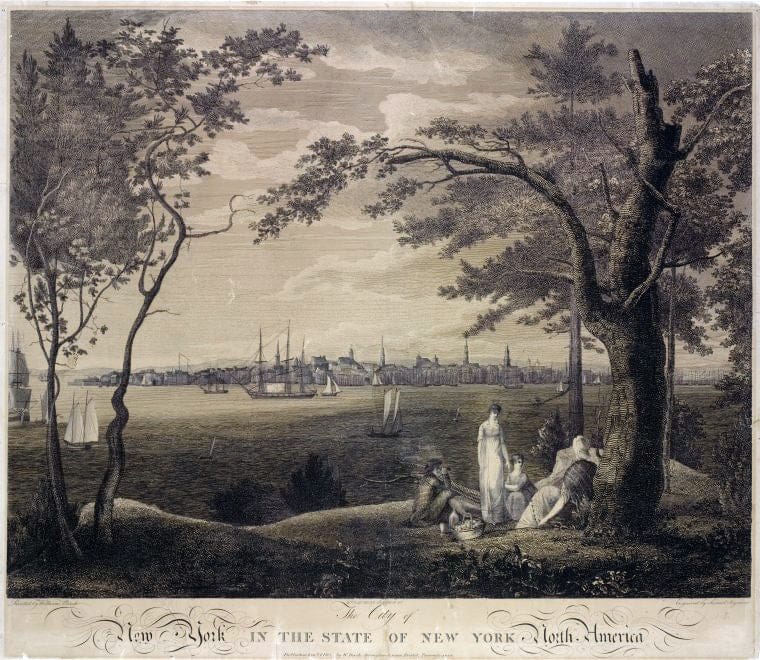 Art Print : 1803, The City of New York in The State of New York, North America, published Jany. 1, 1803 - Vintage Wall Art