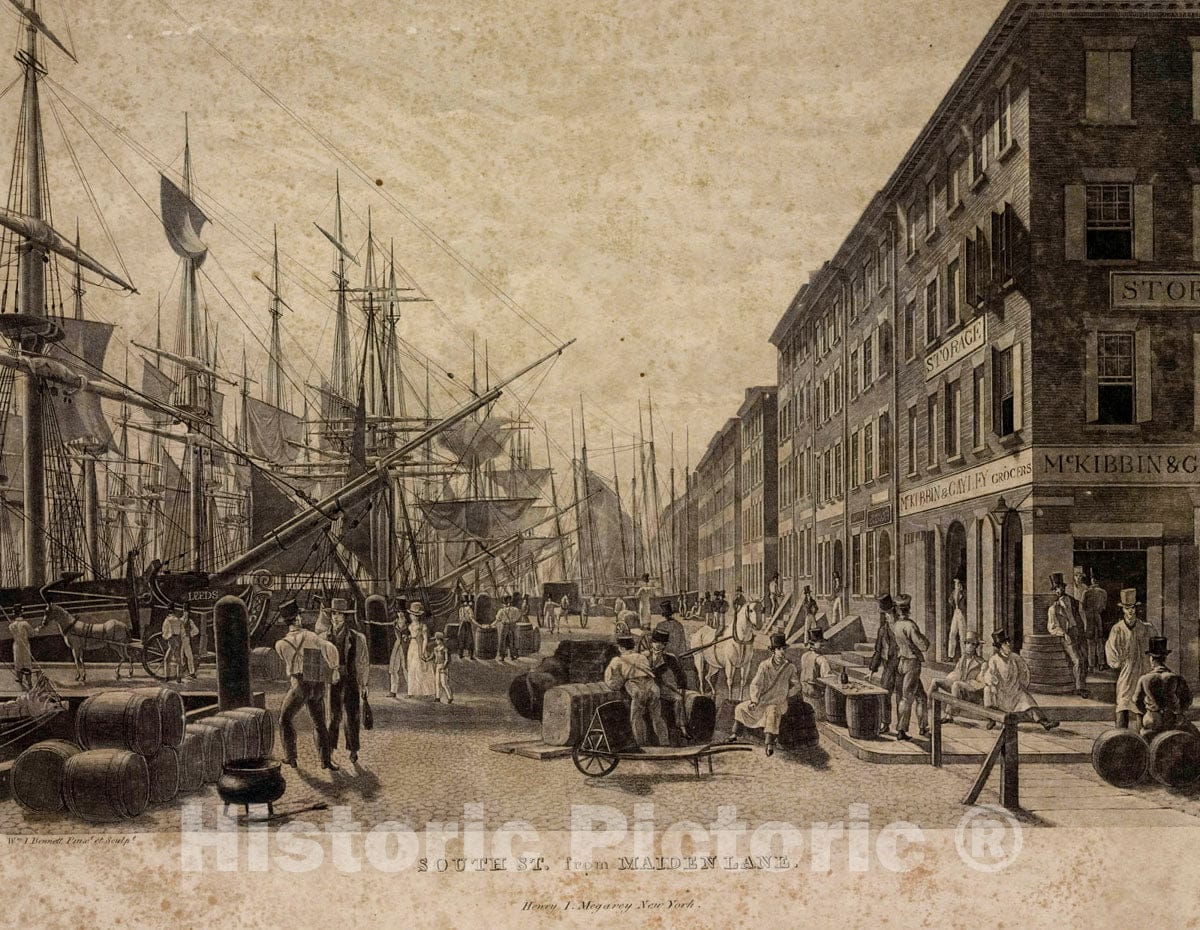 Art Print : South St. from Maiden Lane - Vintage Wall Art