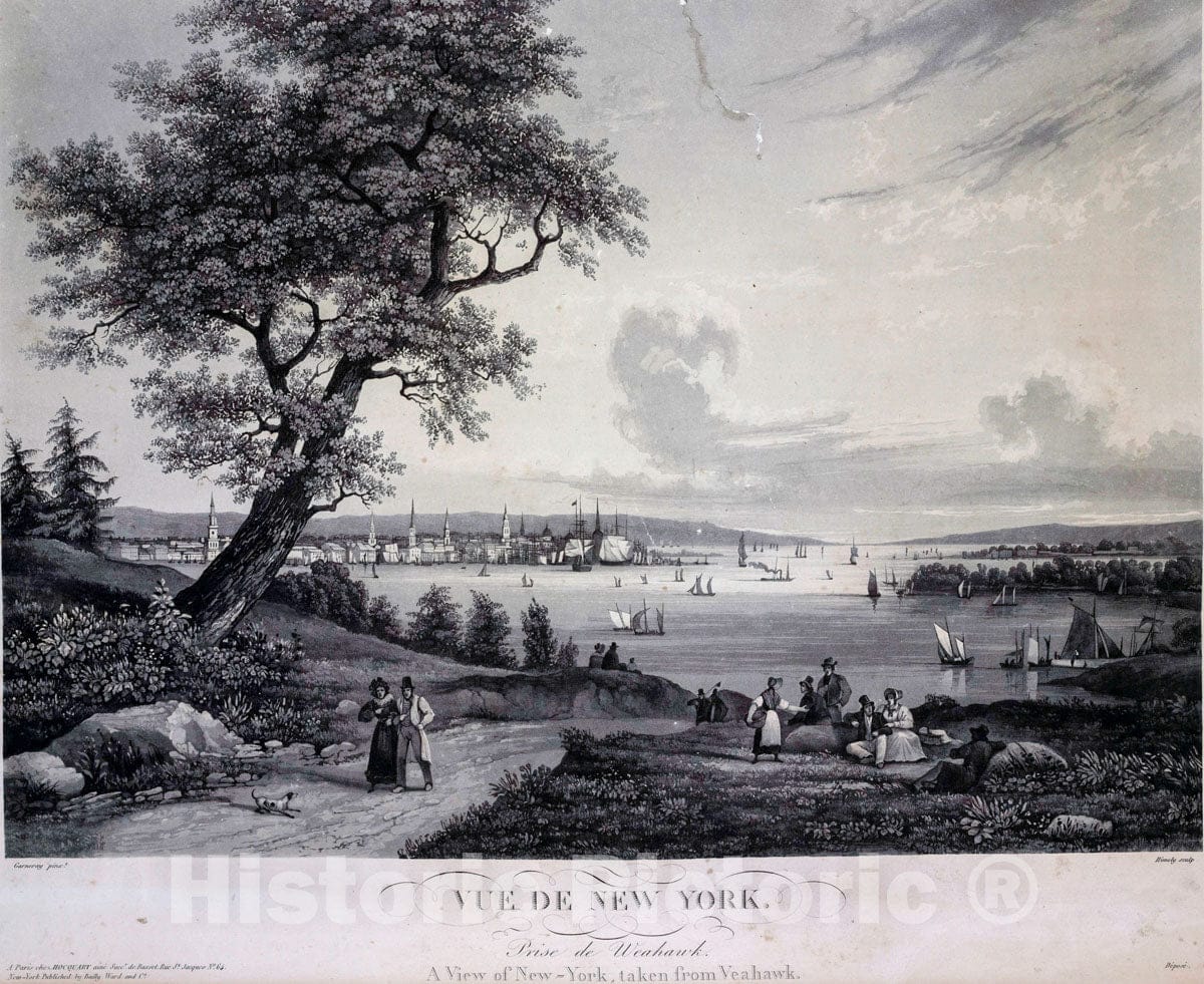 Art Print : Vue de New York. Prise Weahawk - Vintage Wall Art V1