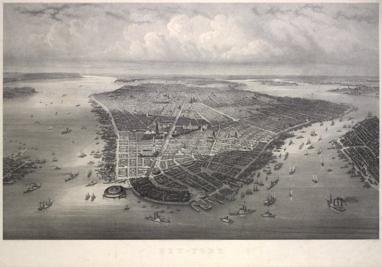 Art Print : 1851, New-York - Vintage Wall Art
