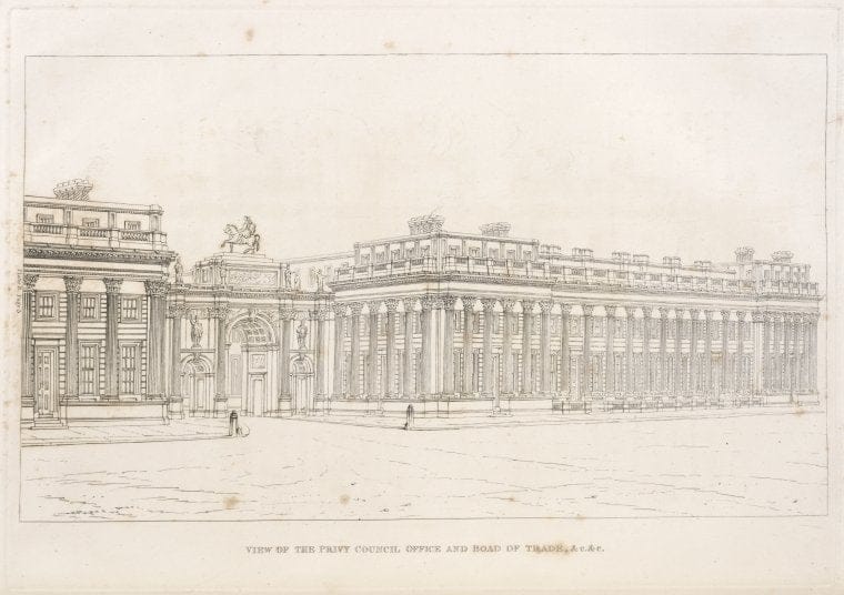 Art Print : View of The Privy Council Office and Boa[r] d of Trade, c, 1753 - Vintage Wall Art