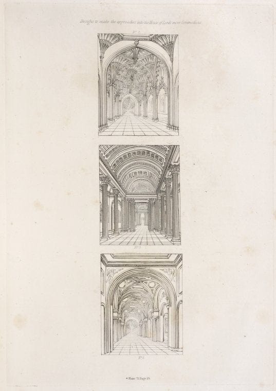 Art Print : Designs to Make The approaches into The House of Lords More commodious, 1753 - Vintage Wall Art V1