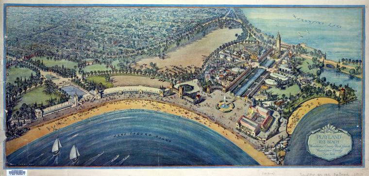 Art Print : 1927, Playland, Rye Beach : Westchester County Park System, Westchester County, New York - Vintage Wall Art