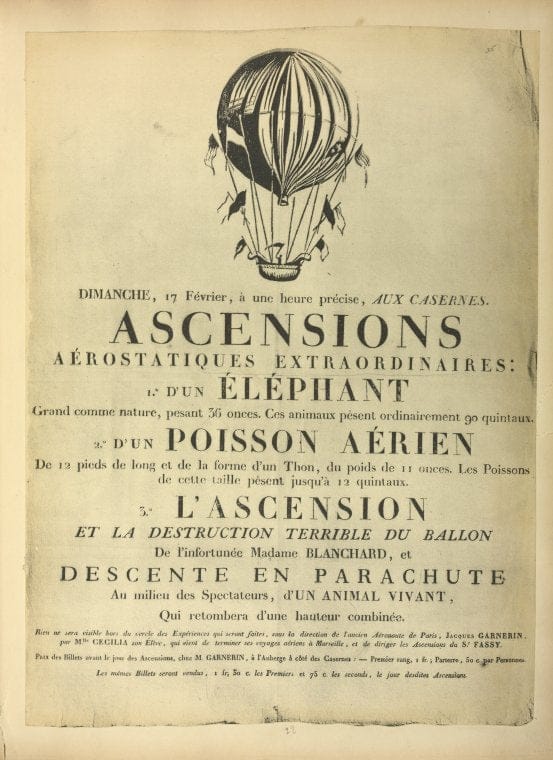 Art Print : 1922, Affiche de la Premiere Ascension equestre de Poitevin au Champ de Mars - Vintage Wall Art