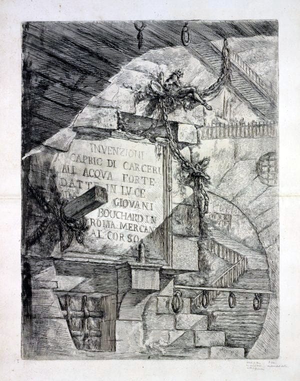 Art Print : 1750, Carcere oscura. - Vintage Wall Art