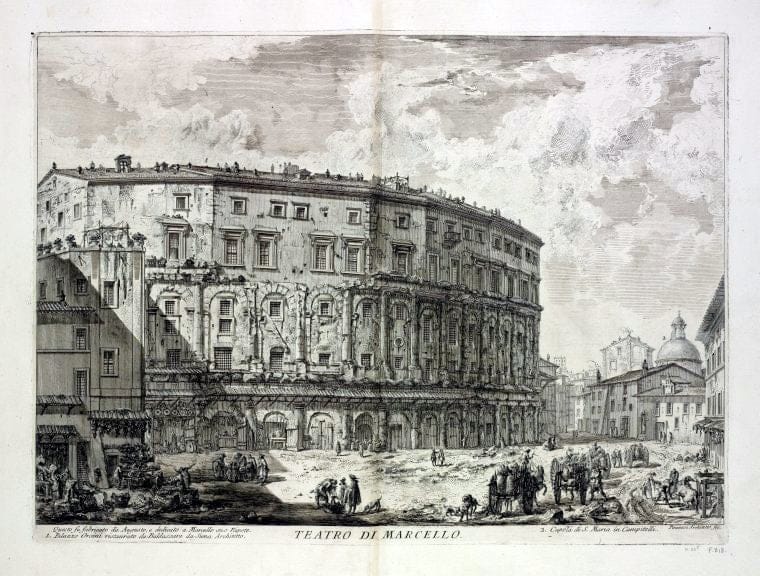 Art Print : 1748, Teatro di Marcello. - Vintage Wall Art