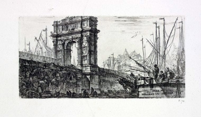 Art Print : 1748, Arco di Trajano in Ancona. - Vintage Wall Art