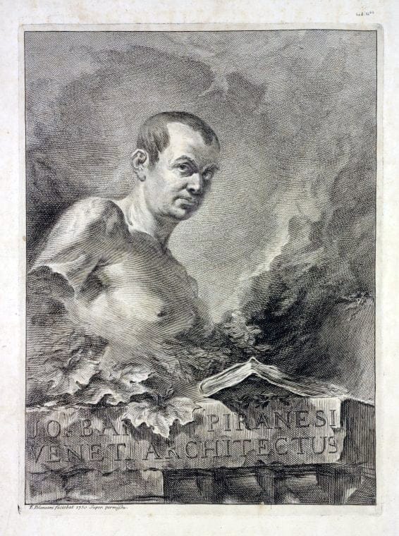 Art Print : 1750, Portrait of Piranesi. - Vintage Wall Art