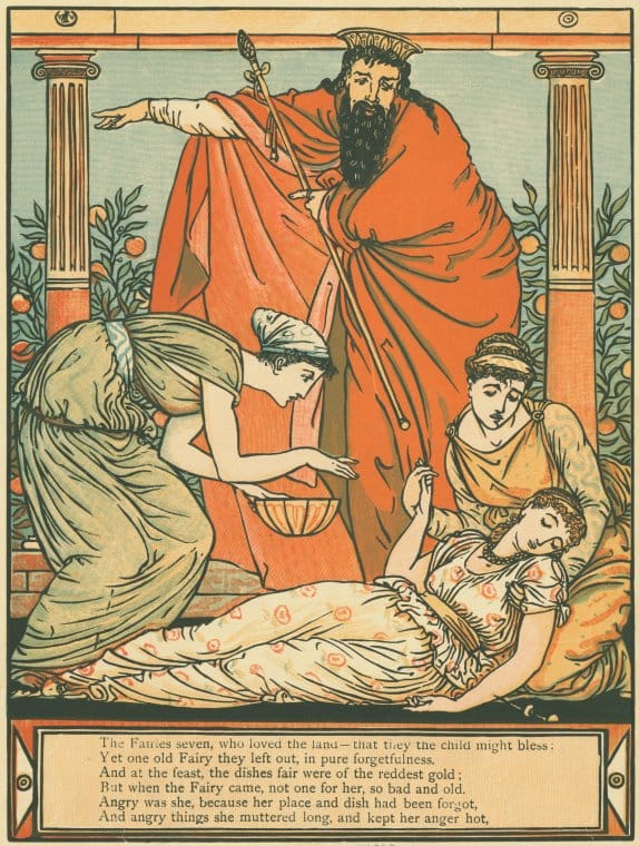 Art Print : The Fairies Seven. - Vintage Wall Art